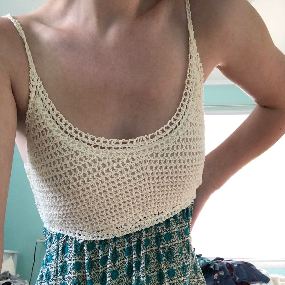 NWT Crochet top Turquoise pattern bottom! From LF